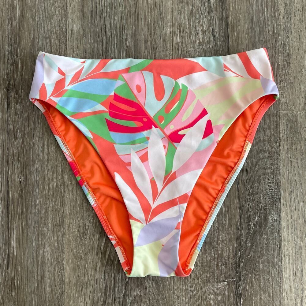 NWT Sanctuary Tropical High Waist Swim Bottom Multi Color - Size: Small